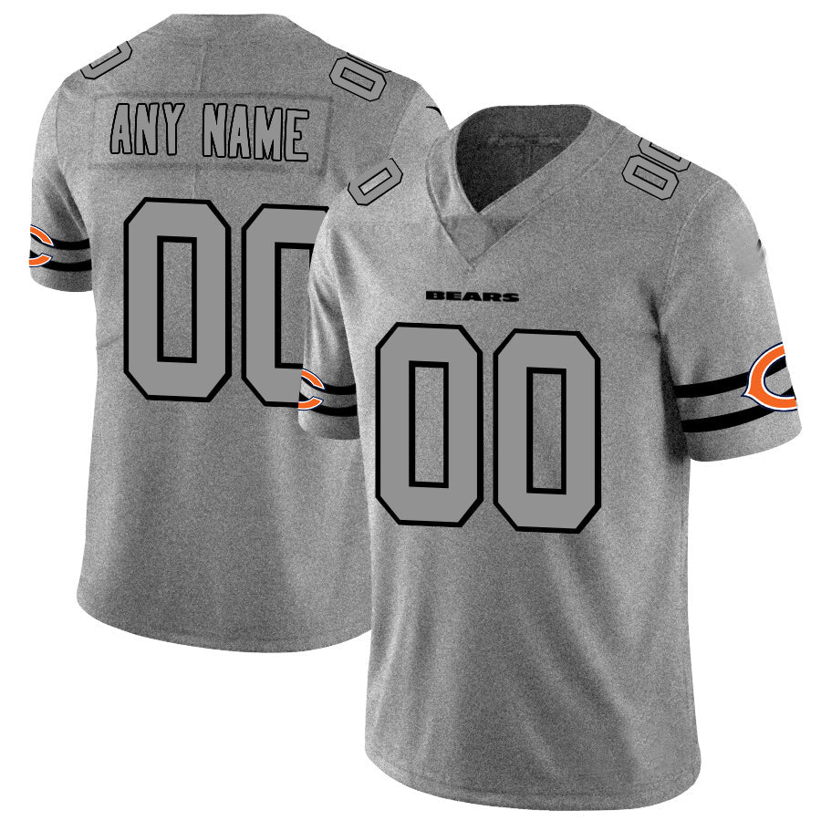 Custom1 Chicago Bears 2019 Gray Gridiron Gray Vapor Untouchable Limited Jersey1 Stitched Jersey1 Football Jerseys football jersey product view 1
