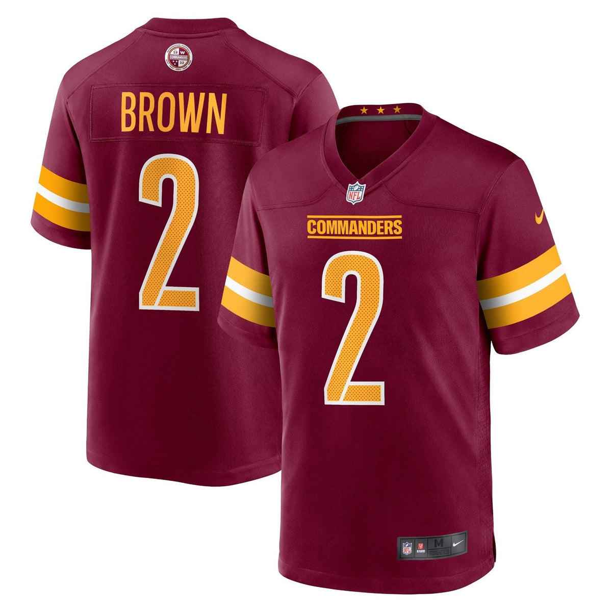 Dyami Brown Washington Commanders Nike Game Jersey - Burgundy football jersey product view 1