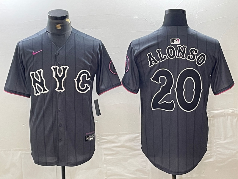 Men's New York Mets Pete Alonso #20 Graphite 2024 City Connect Limited Player Jersey1 baseball jersey product view 1