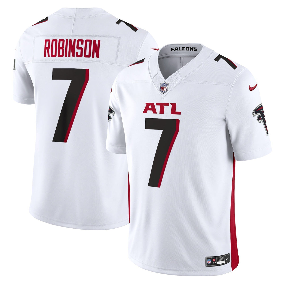 Bijan Robinson Atlanta Falcons Nike Vapor F.U.S.E. Limited Jersey - White football jersey product view 1