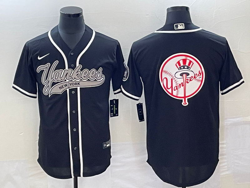 Men's New York Yankees Black Replica Team Jersey1 Joint Edition baseball jersey product view 1
