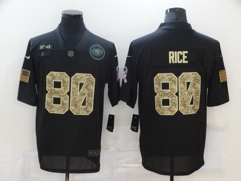 Men's San Francisco 49ers #80 Jerry Rice Black Player Game Jersey1 football jersey product view 1