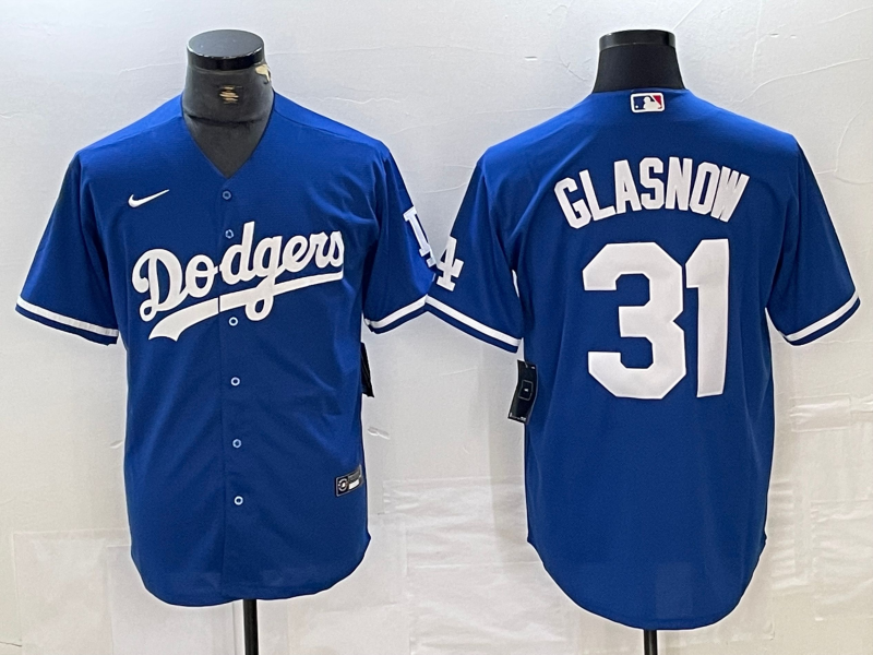 Men's Los Angeles Dodgers Tyler Glasnow #31 Blue Replica Player Jersey1 baseball jersey product view 1