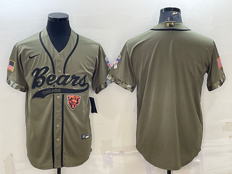 Men's Chicago Bears Olive 2022 Salute To Service Limited Blank Jersey1 football jersey product view 1