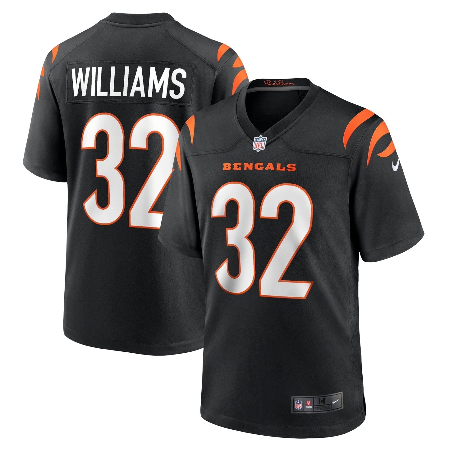Trayveon Williams Cincinnati Bengals Nike Game Jersey - Black football jersey product view 1