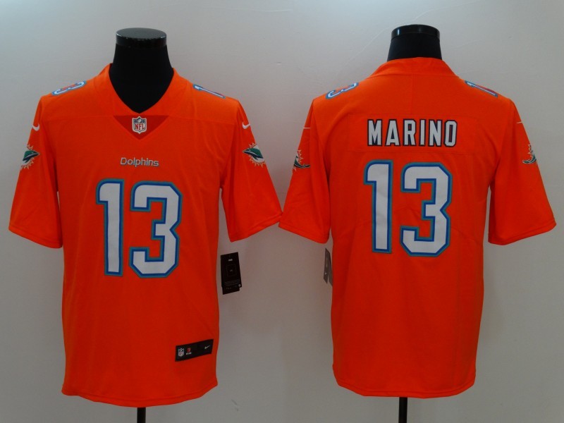 Men's Miami Dolphins Dan Marino #13 Orange Game Jersey1 football jersey product view 1