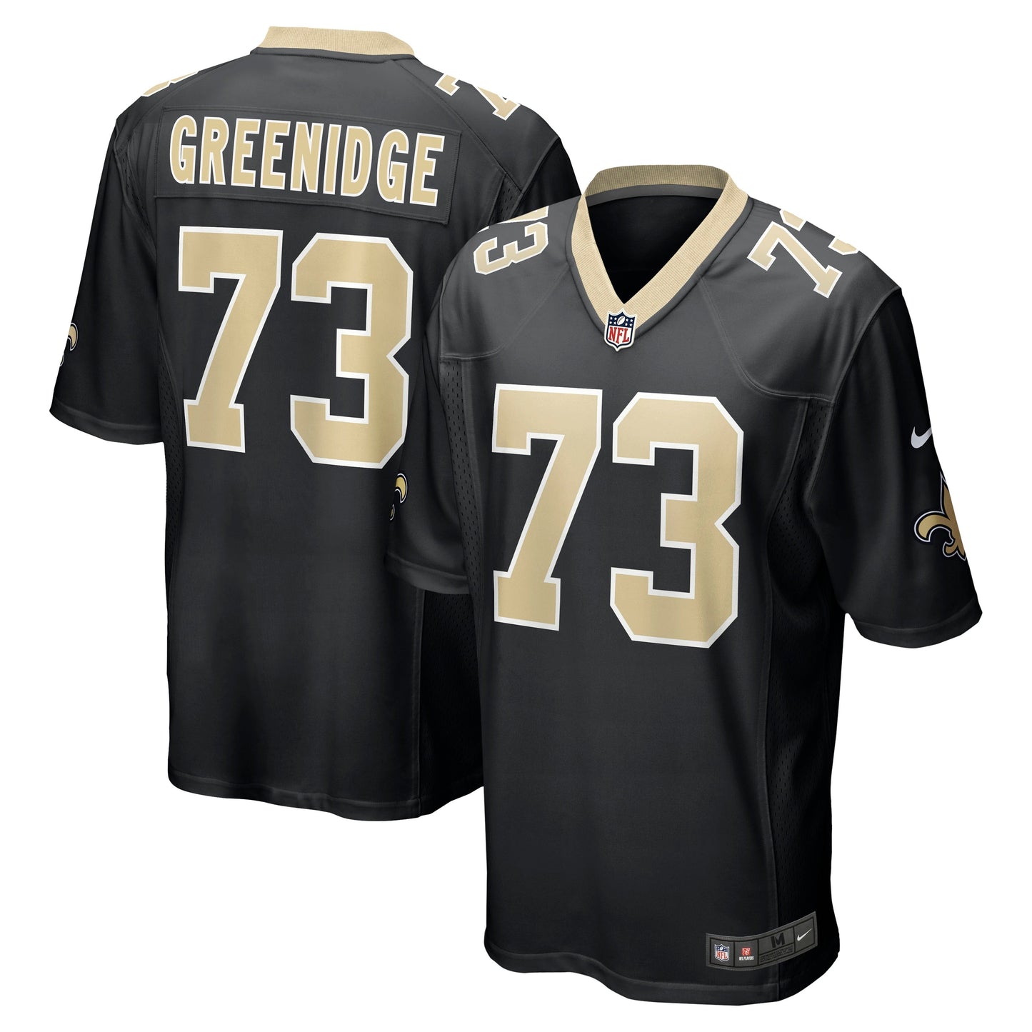 Ethan Greenidge New Orleans Saints Nike Game Jersey - Black football jersey product view 1