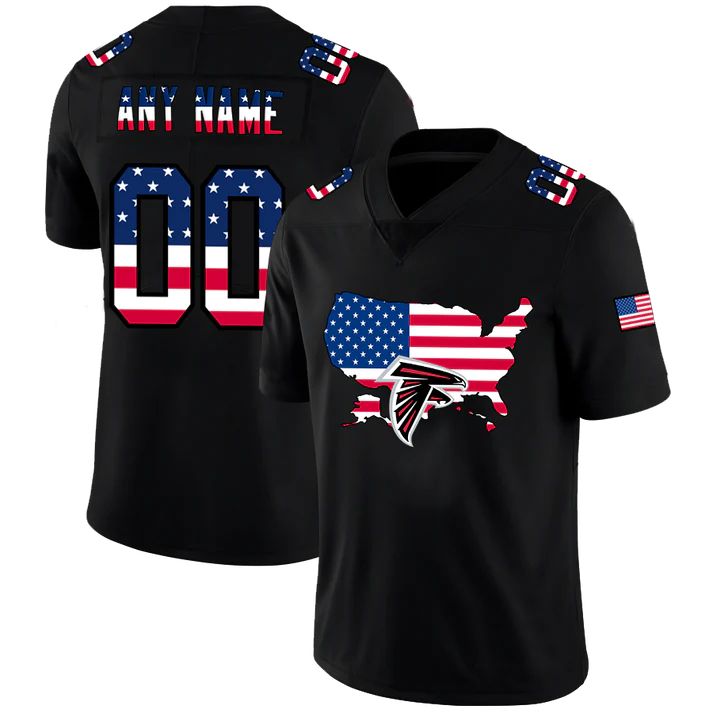 Custom1 Atlanta Falcons Football Black Limited Fashion Flag Stitched American Football Jerseys football jersey product view 1