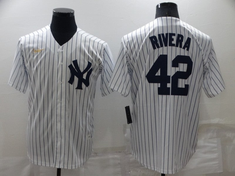 Men's New York Yankees Mariano Rivera #42 White Stitched Jersey1 baseball jersey product view 1