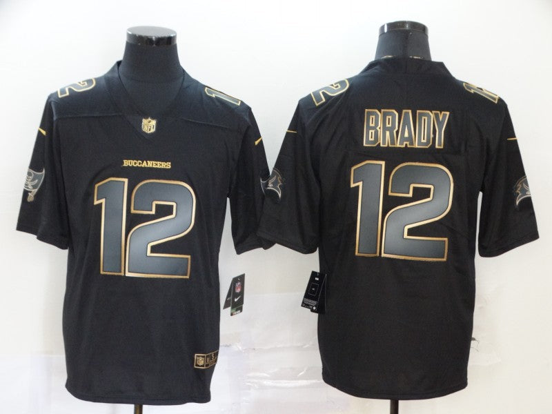 Men's Tampa Bay Buccaneers #12 Tom Brady Black Authentic Game Jersey1 football jersey product view 1
