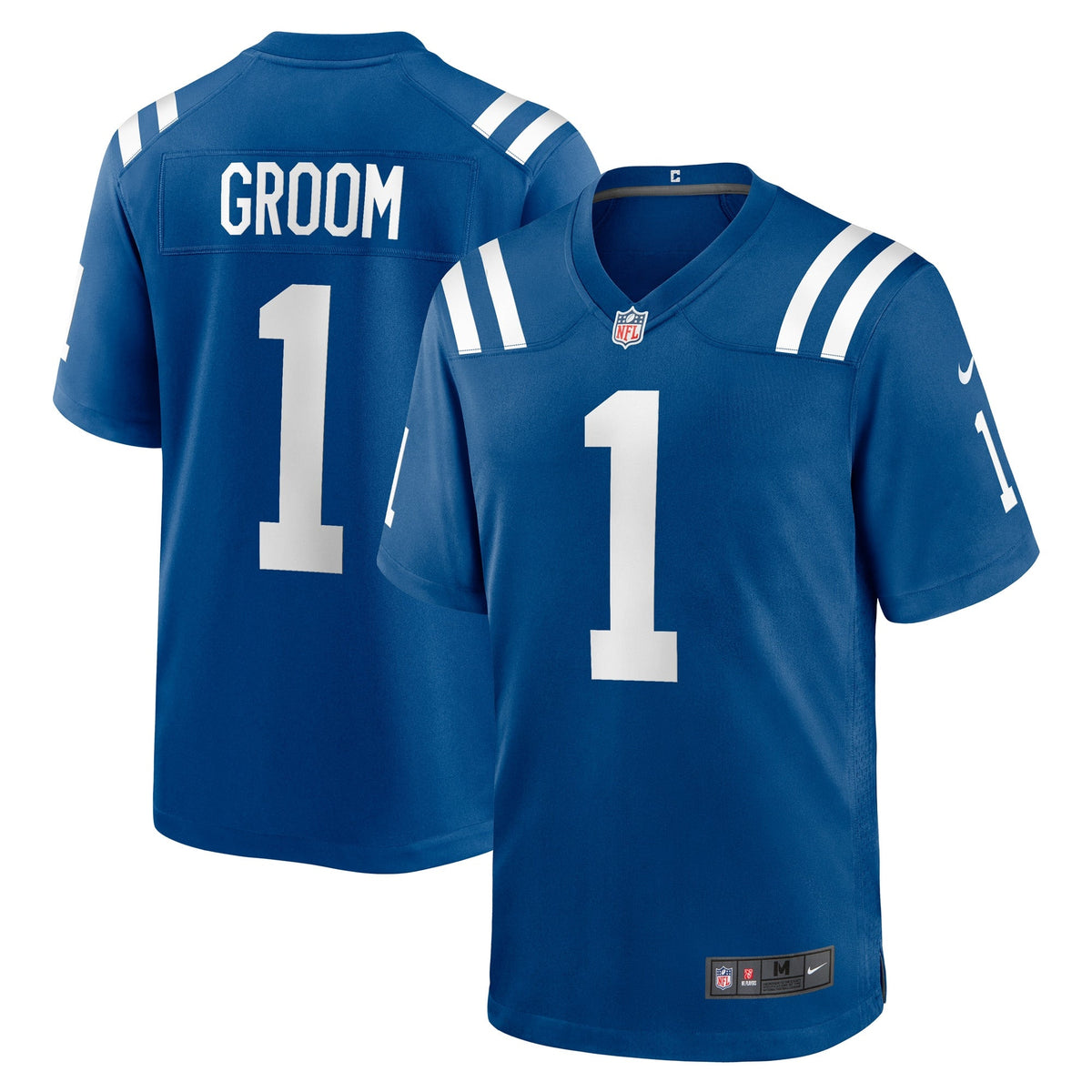 Number 1 Groom Indianapolis Colts Nike Game Jersey - Royal football jersey product view 1