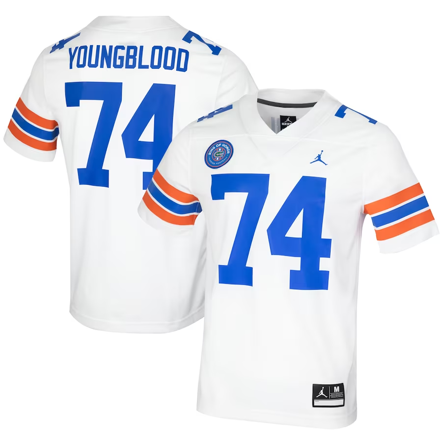 Men's Florida Gators Jack Youngblood #74 White Player Game Jersey sports jersey product view 1