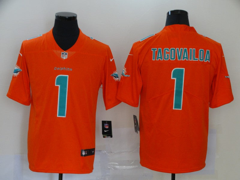 Men's Miami Dolphins Tua Tagovailoa #1 Orange Inverted Legend Jersey1 football jersey product view 1