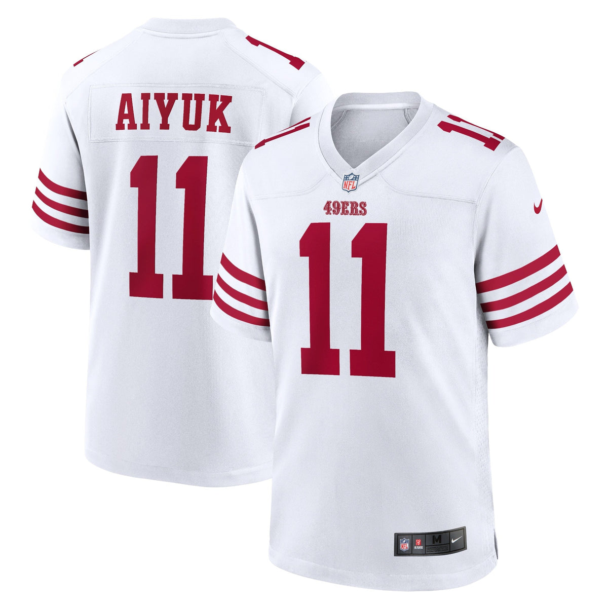 Brandon Aiyuk San Francisco 49ers Nike Game Jersey - White football jersey product view 1