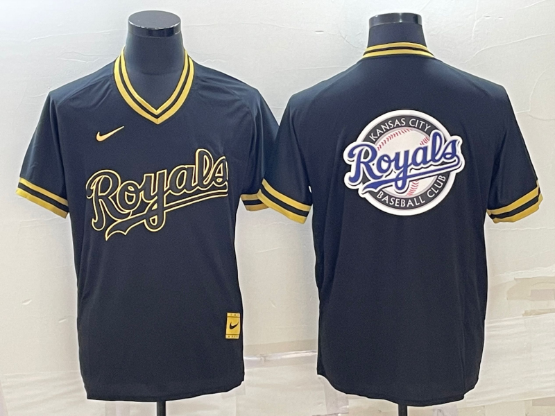 Men's Kansas City Royals Black Alternate Replica Team Logo Jersey1 baseball jersey product view 1