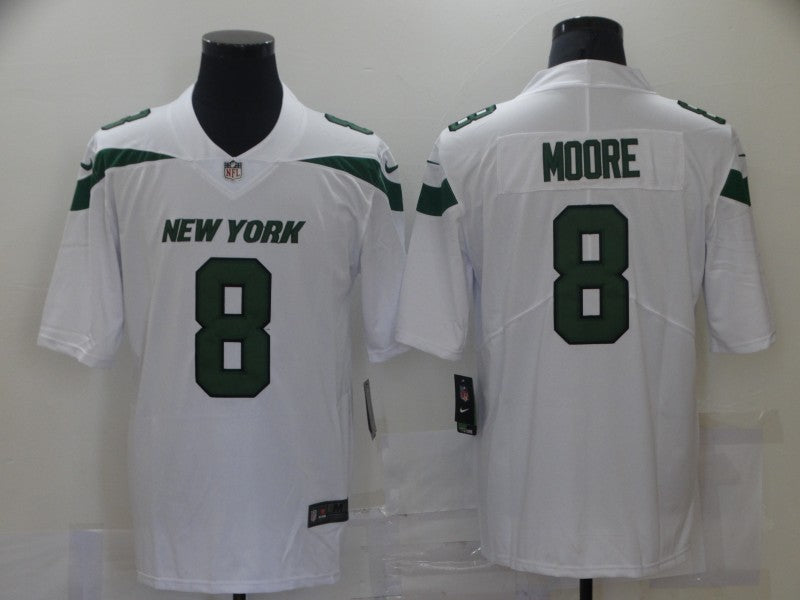Men's New York Jets Elijah Moore #8 White Game Jersey1 football jersey product view 1