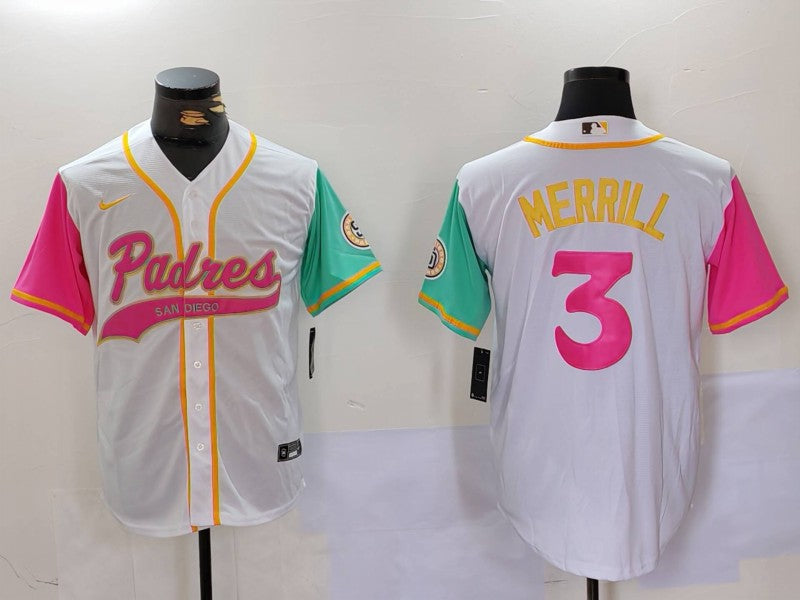 Men's San Diego Padres Jackson Merrill #3 White City Connect Limited Player Jersey baseball jersey product view 1
