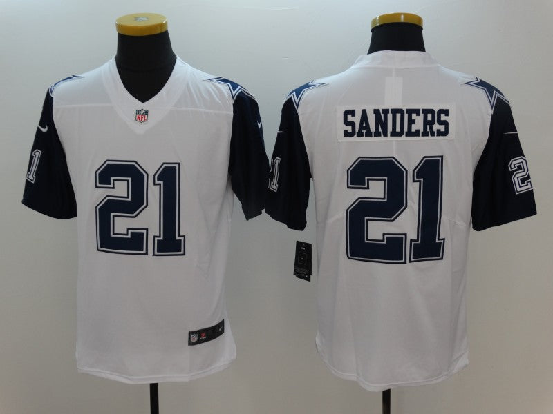Men's Dallas Cowboys Deion Sanders #21 White Game Jersey1 football jersey product view 1
