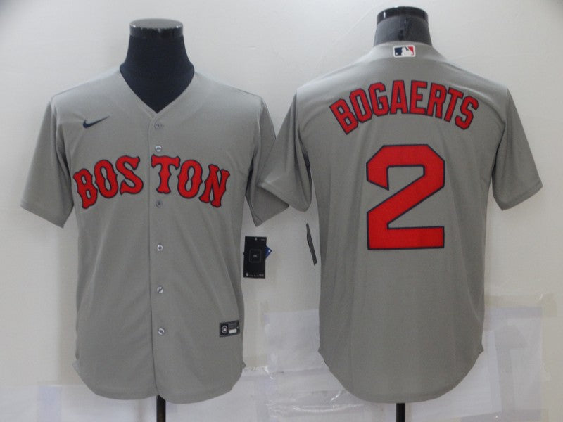 Men's Boston Red Sox Xander Bogaerts #2 Gray Replica Baseball Jersey1 baseball jersey product view 1