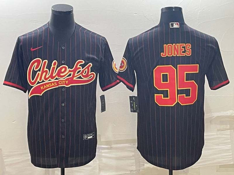 Men's Kansas City Chiefs Chris Jones #95 Black Player Jersey1 Joint Edition football jersey product view 1