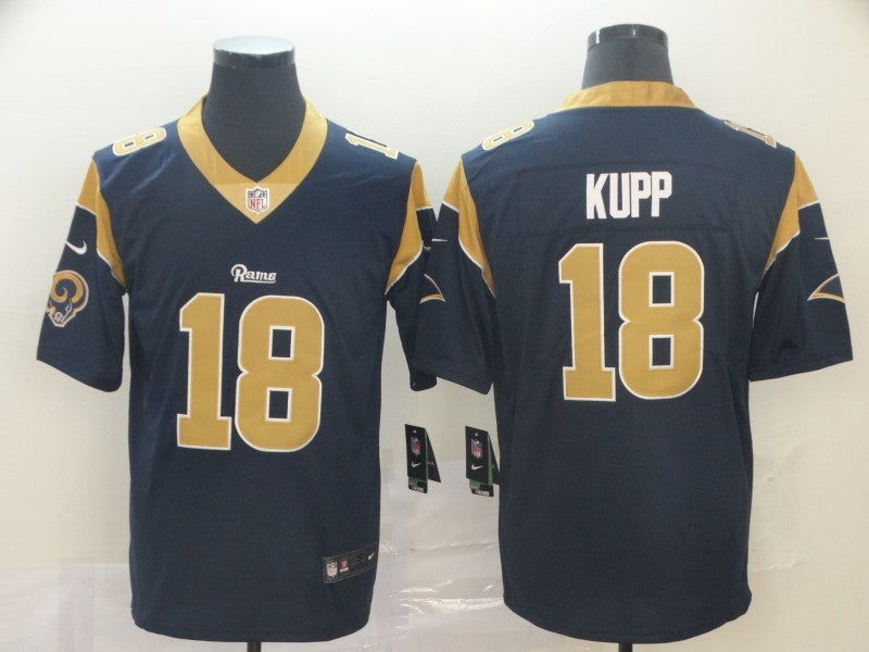 Men's Los Angeles Rams Cooper Kupp #18 Navy Game Jersey1 football jersey product view 1