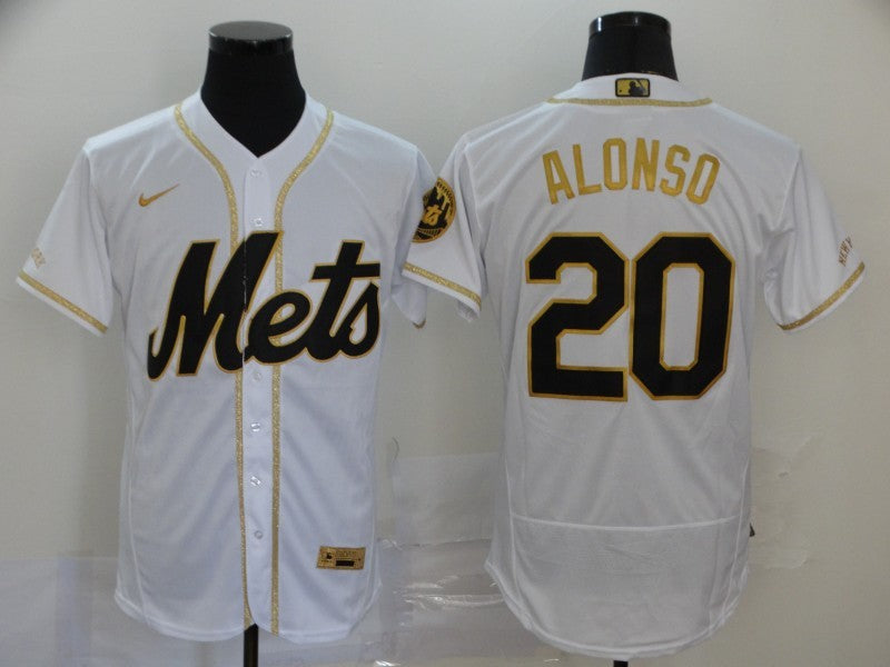 Men's New York Mets Pete Alonso #20 White Authentic Game Jersey1 baseball jersey product view 1