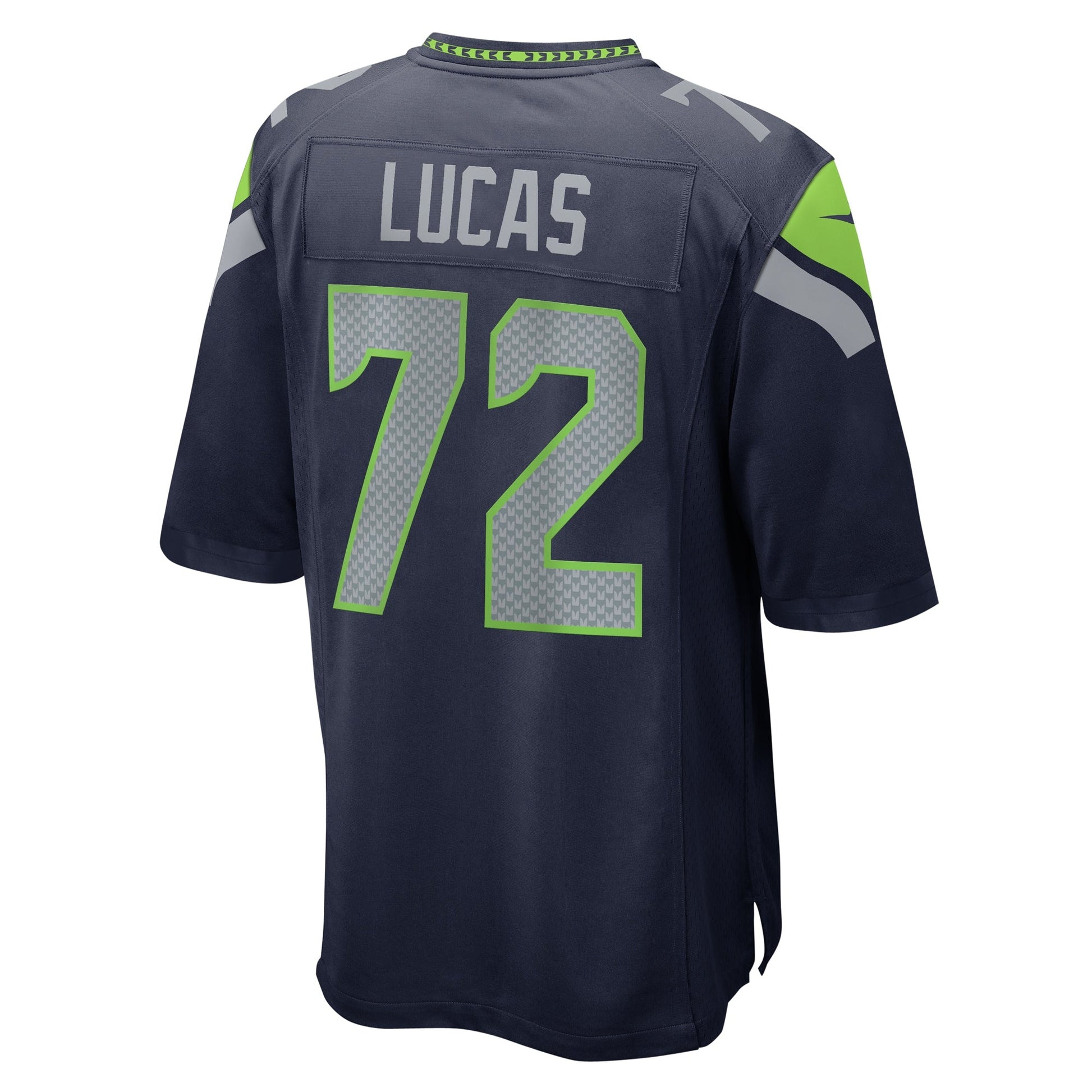 Abraham Lucas Seattle Seahawks Nike Game Jersey - College Navy football jersey product view 3