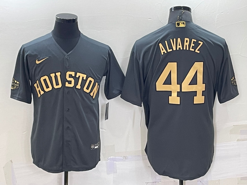 Men's Houston Astros Yordan Alvarez #44 Gray Replica Baseball Jersey baseball jersey product view 1
