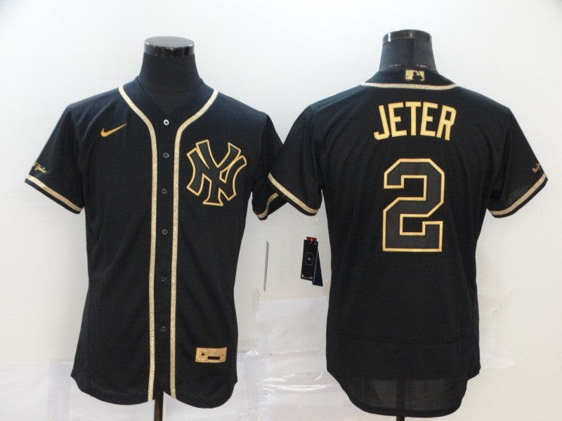 Men's New York Yankees Derek Jeter #2 Black Stitched Jersey1 baseball jersey product view 1