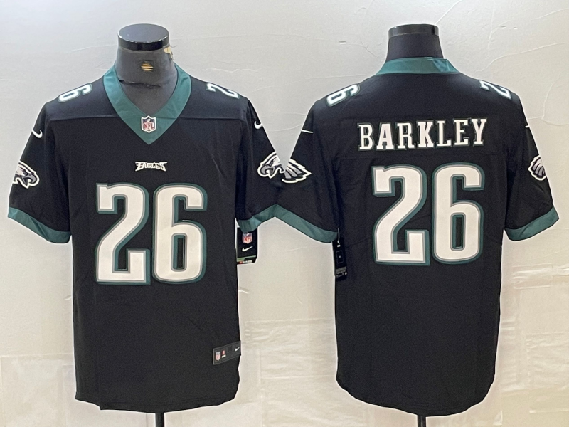 Men's Philadelphia Eagles Saquon Barkley #26 Black Game Player Jersey1 football jersey product view 1