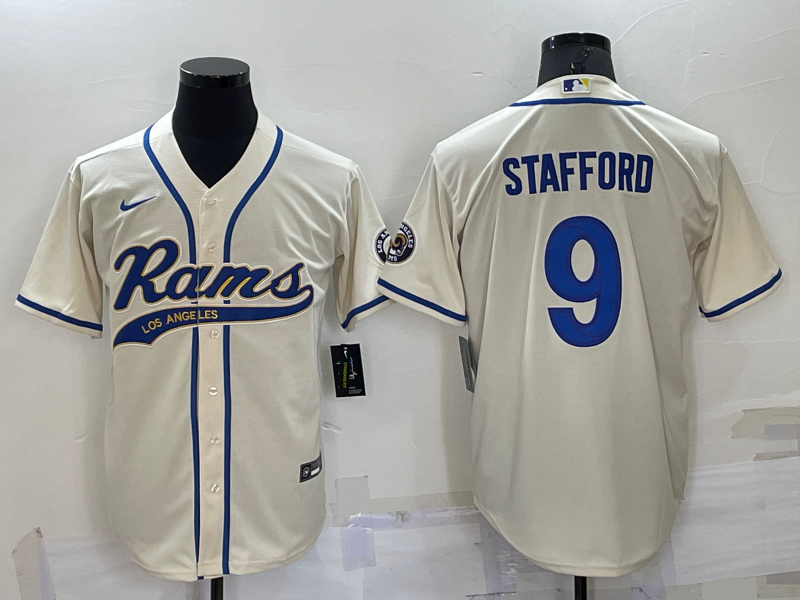 Men's Los Angeles Rams Matthew Stafford #9 Bone Game Jersey1 Joint Edition football jersey product view 1