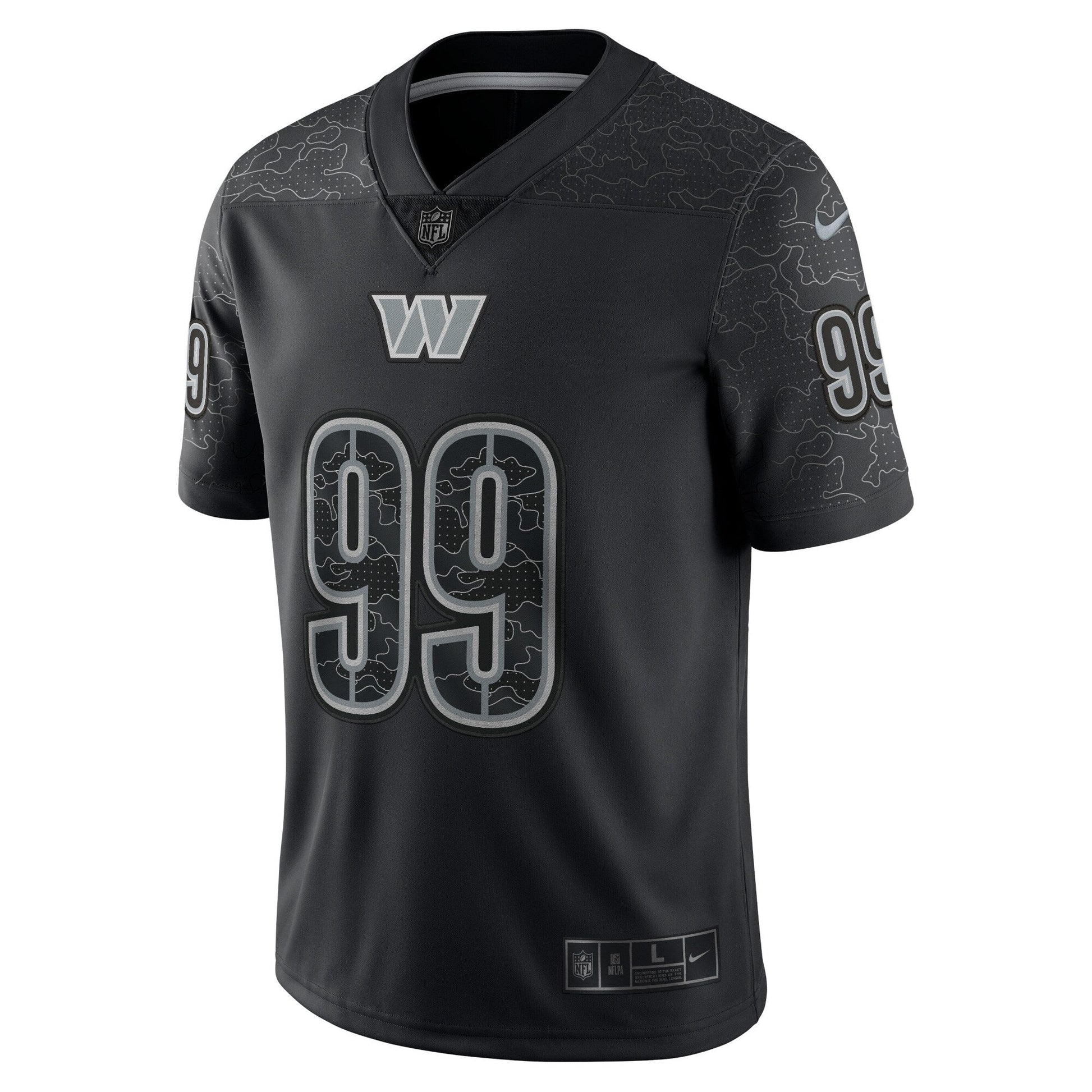 Chase Young Washington Commanders Nike RFLCTV Limited Jersey - Black football jersey product view 3