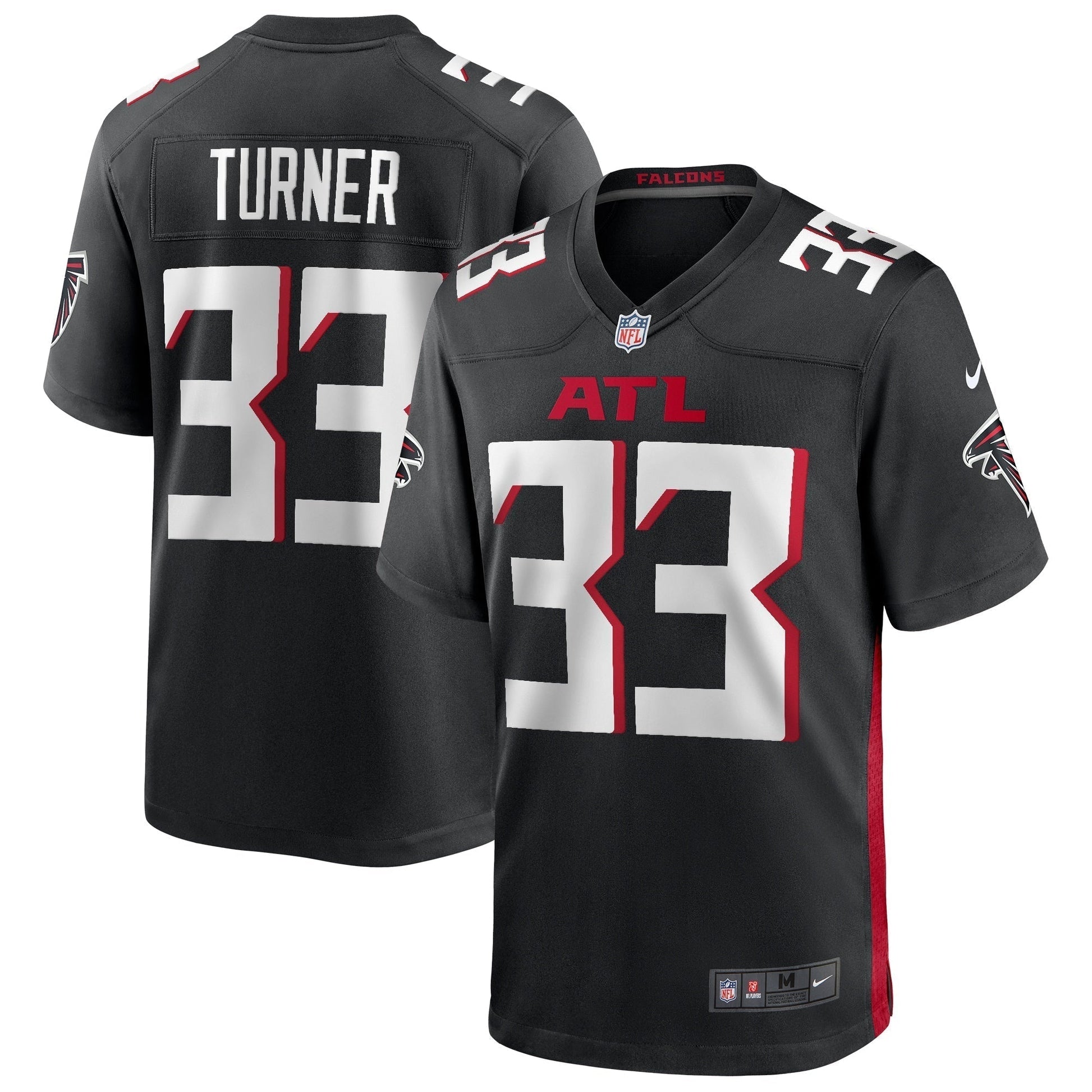 Michael Turner Atlanta Falcons Nike Game Retired Jersey - Black football jersey product view 1