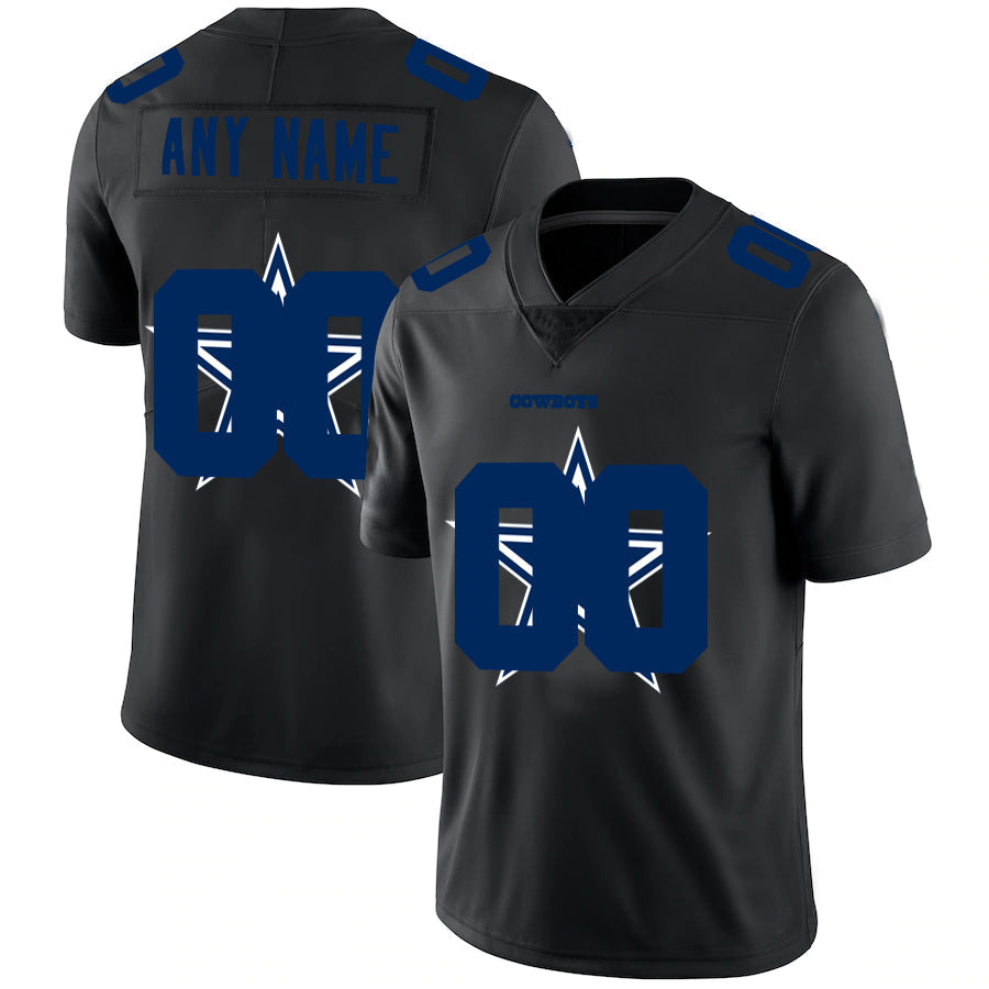 Custom1 Dallas Cowboys Jersey1 Limited Black Vapor Untouchable Team Big Logo football jersey product view 1