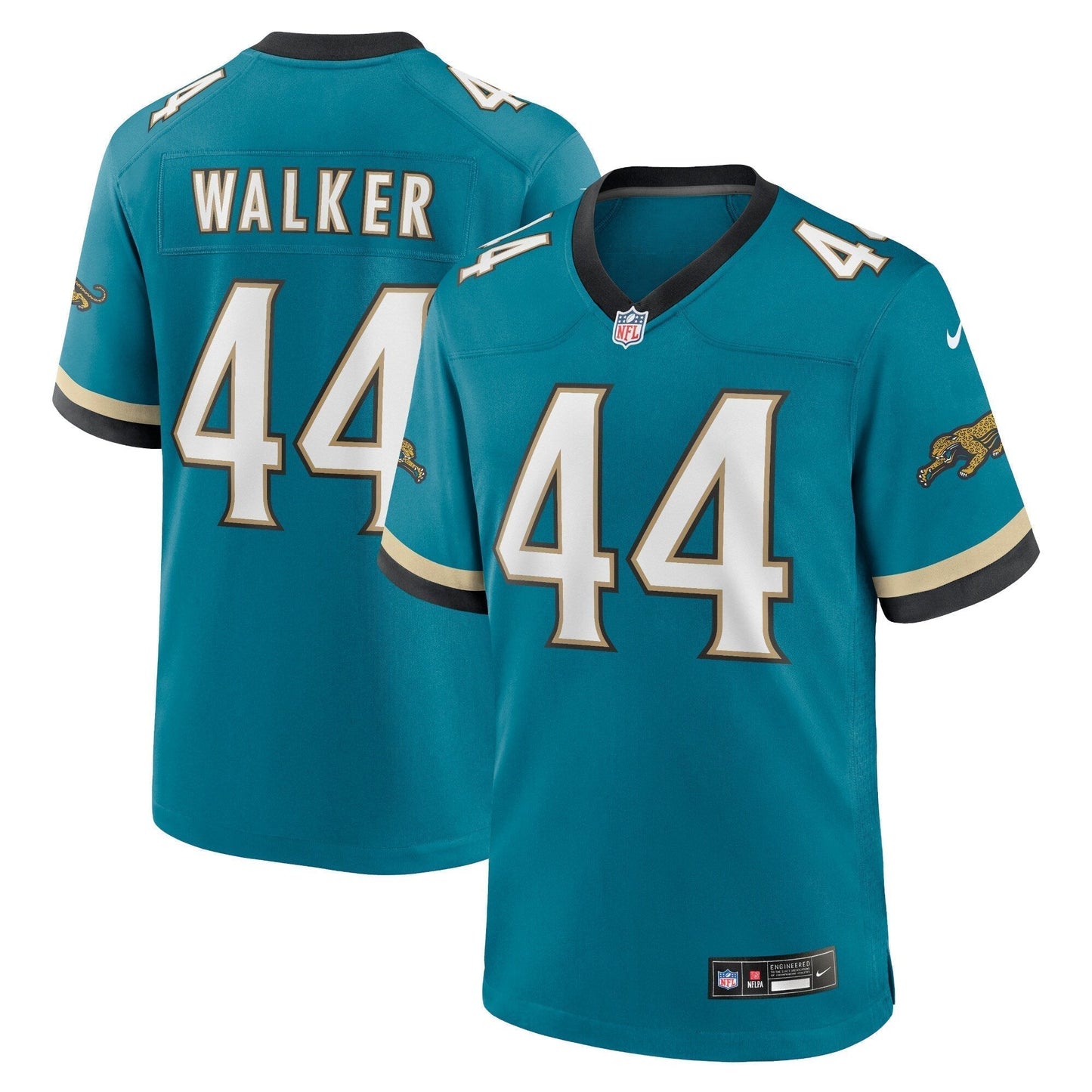 Travon Walker Jacksonville Jaguars Nike Prowler Throwback Game Jersey - Teal football jersey product view 1