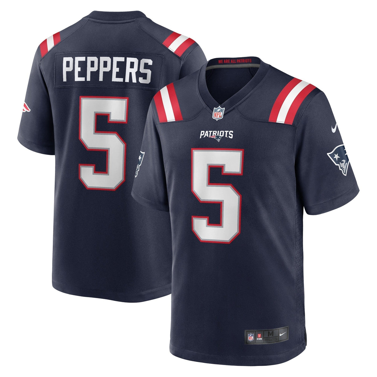Jabrill Peppers New England Patriots Nike Game Jersey - Navy football jersey product view 1