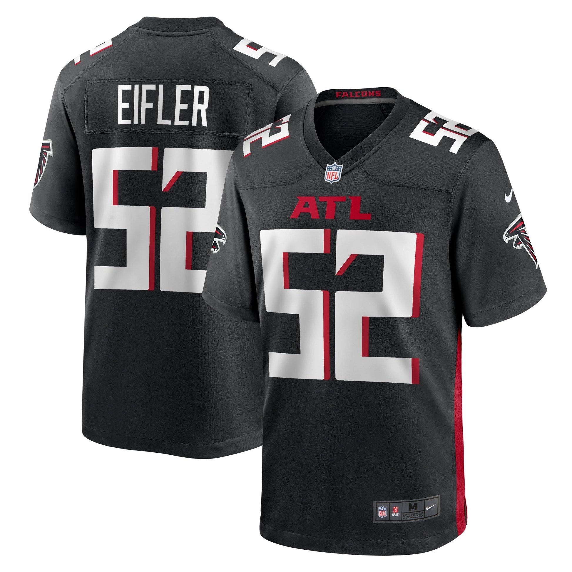 Milo Eifler Atlanta Falcons Nike Game Jersey - Black football jersey product view 1