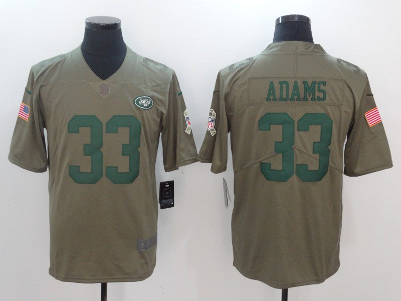 Men's New York Jets Jamal Adams #33 Brown Player Game Jersey1 football jersey product view 1