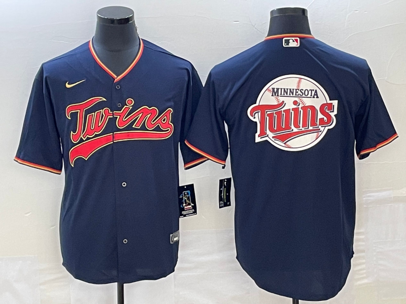 Men's Minnesota Twins Navy Replica Player Jersey1 baseball jersey product view 1
