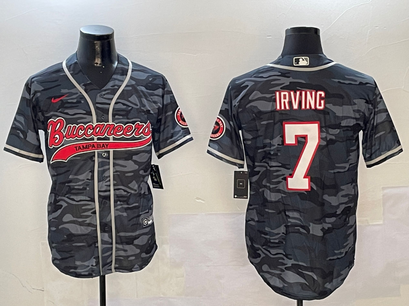 Men's Tampa Bay Buccaneers Bucky Irving #7 Grey Camouflage Game Jersey1 football jersey product view 1