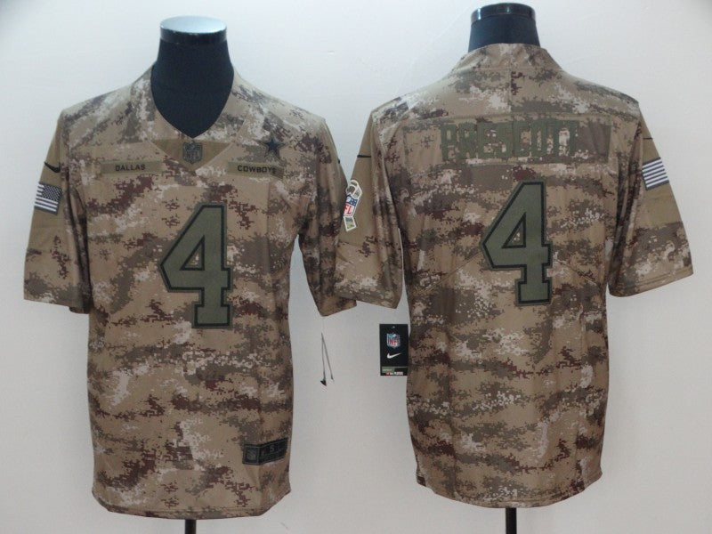 Men's Dallas Cowboys Dak Prescott #4 Camouflage Game Jersey1 football jersey product view 1
