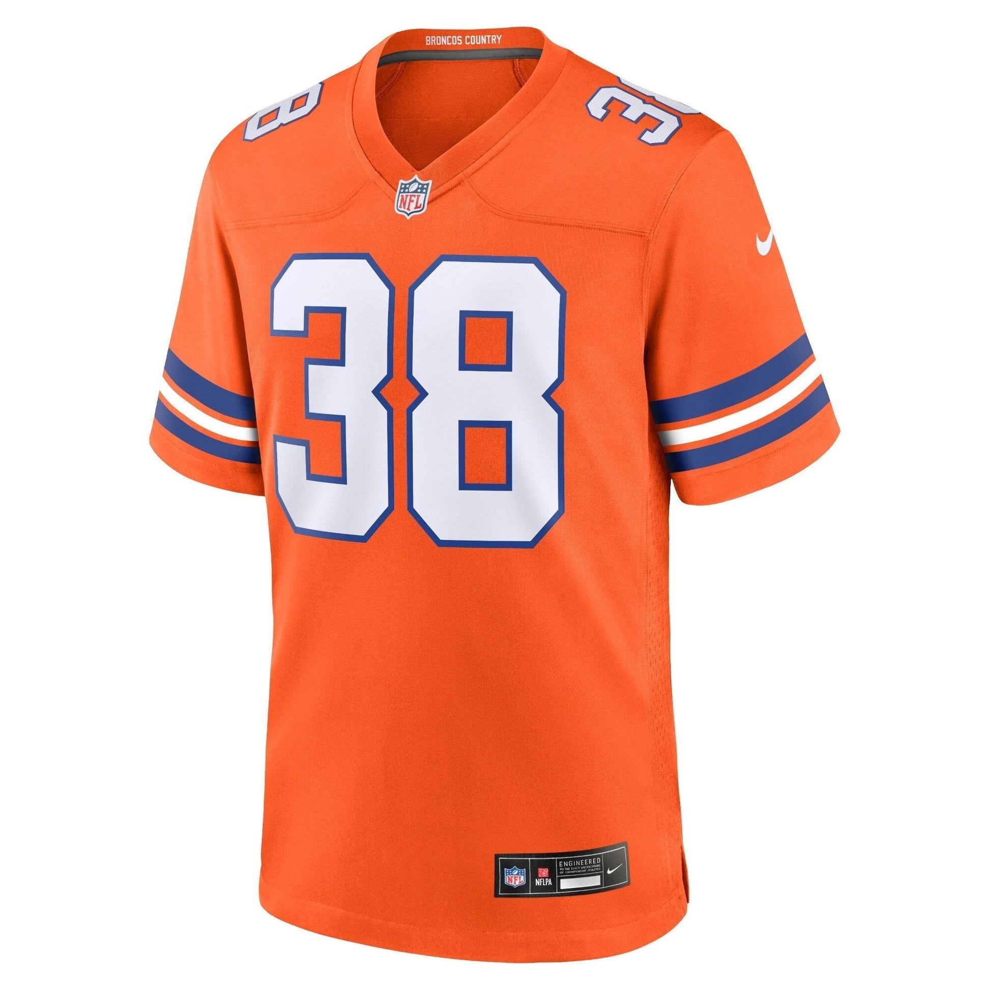 Jaleel McLaughlin Denver Broncos Nike Mile High Collection 1977 Throwback Game Jersey - Orange football jersey product view 2