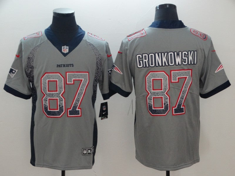 Men's New England Patriots Rob Gronkowski #87 Gray Game Jersey1 football jersey product view 1