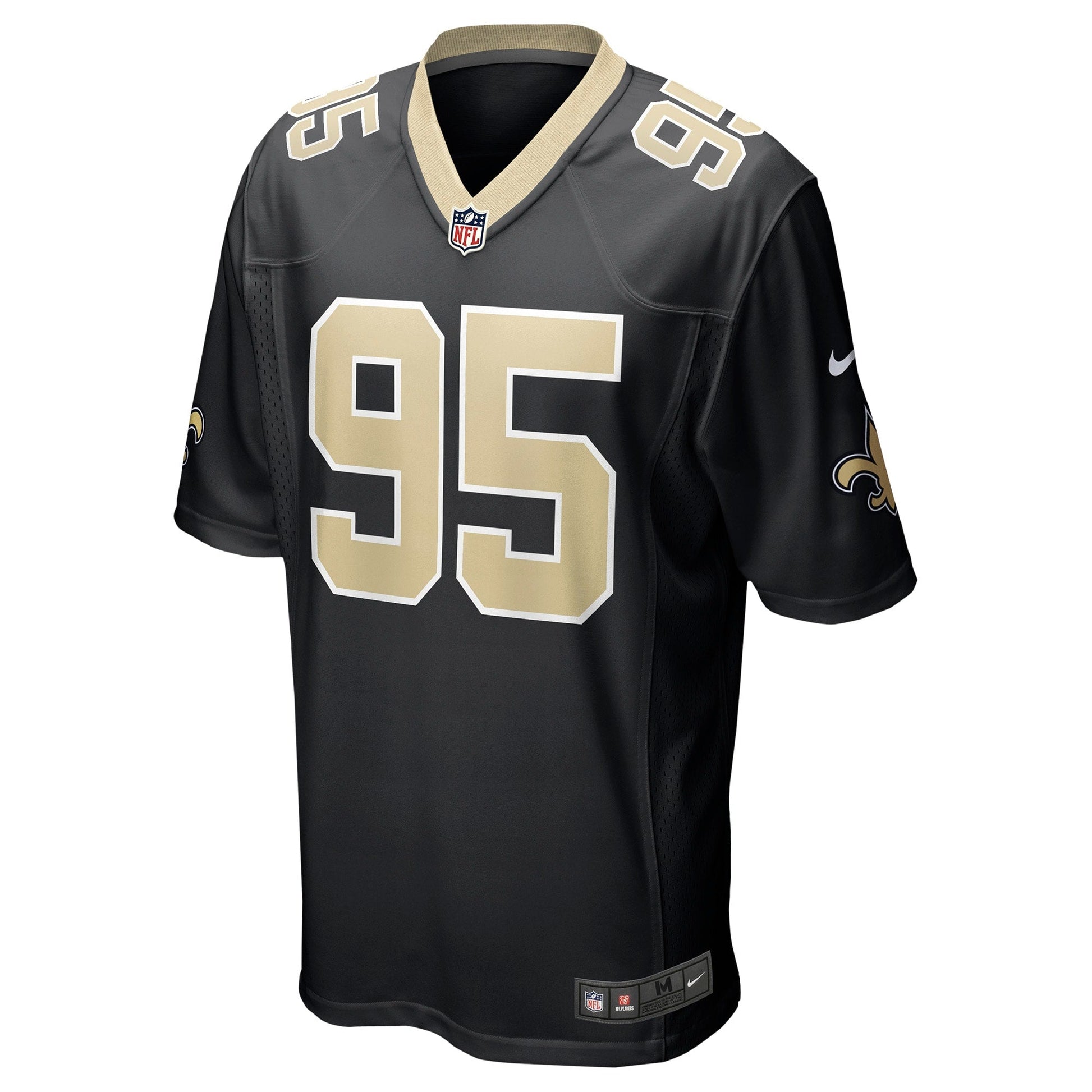 Albert Huggins New Orleans Saints Nike Game Jersey - Black football jersey product view 2