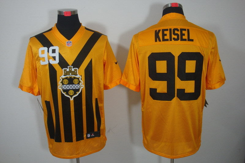 Men's Pittsburgh Steelers Brett Keisel #99 Gold Game Jersey1 football jersey product view 1