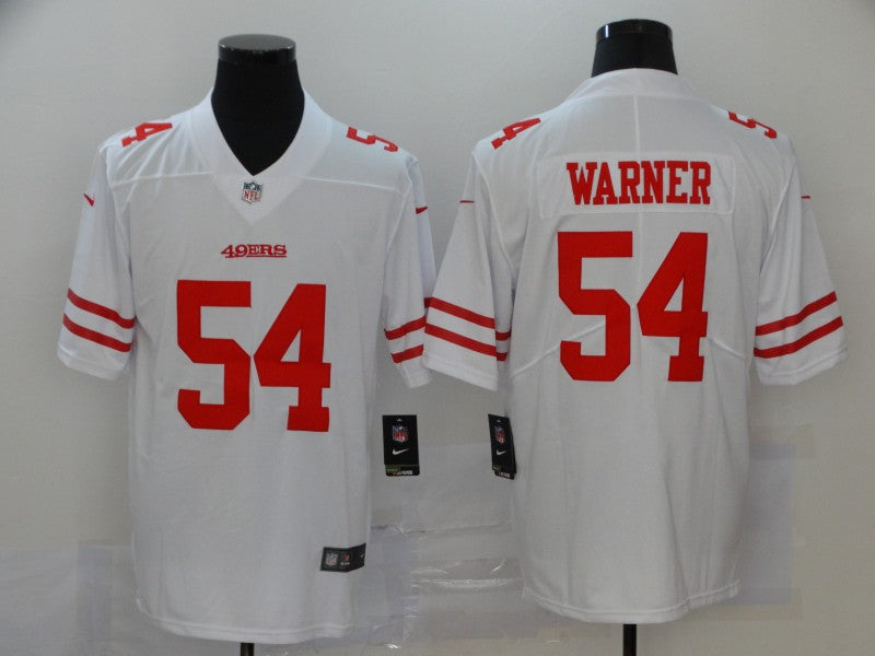 Men's San Francisco 49ers Fred Warner #54 White Game Jersey1 football jersey product view 1