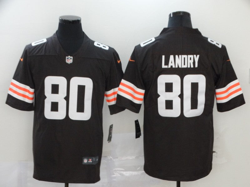 Men's Cleveland Browns Jarvis Landry #80 Brown Game Player Jersey1 football jersey product view 1