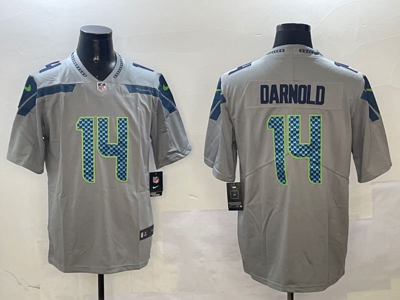 Men's Seattle Seahawks Sam Darnold #14 Gray Game Player Jersey1 football jersey product view 1