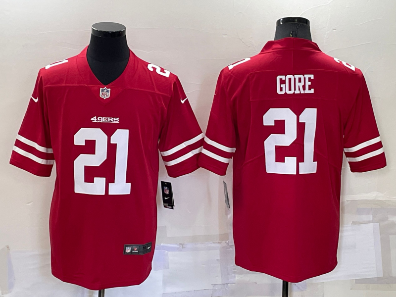Men's San Francisco 49ers Frank Gore #21 Red Game Jersey1 football jersey product view 1