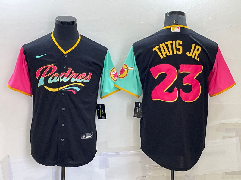 Men's San Diego Padres Fernando Tatis Jr. #23 Black City Connect Replica Player Jersey1 baseball jersey product view 1